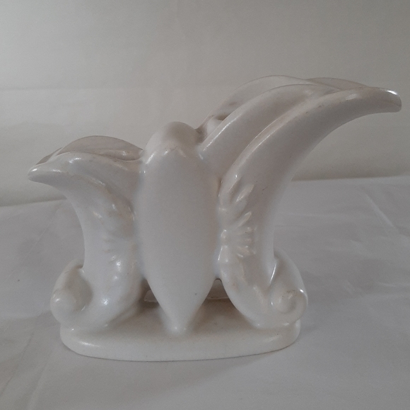 Double Lite Candlesticks Candle Holder White Glazed Ceramic 4.5" - Picture 1 of 9